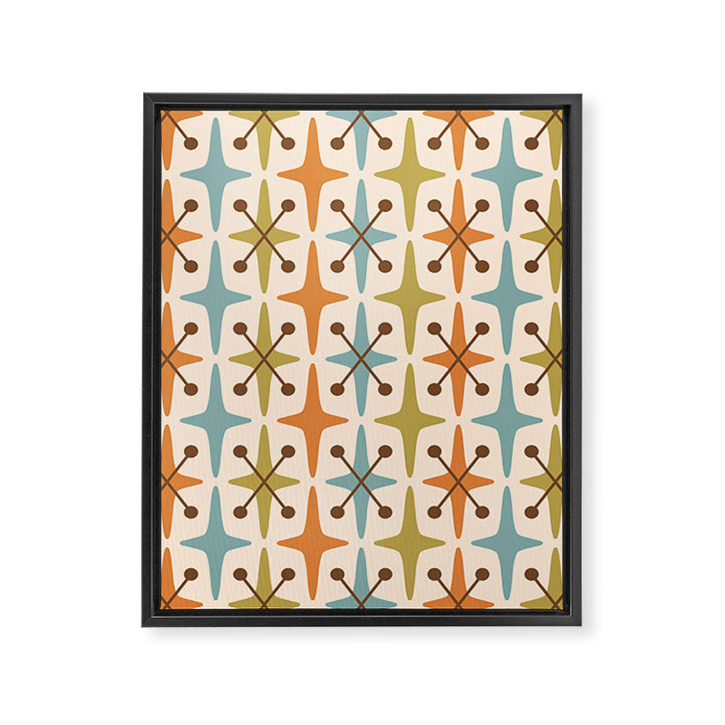 Mid Century Modern Googie Star Pattern Mid Mod Framed Canvas Print Gallery Image 8