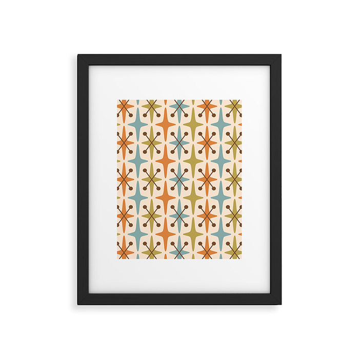 Mid Century Modern Googie Star Pattern Mid Mod Framed Art Print Gallery Image 1