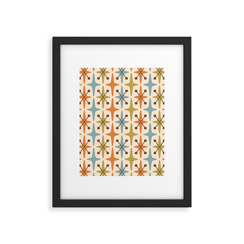 Mid Century Modern Googie Star Pattern Mid Mod Framed Art Print Gallery Image 4