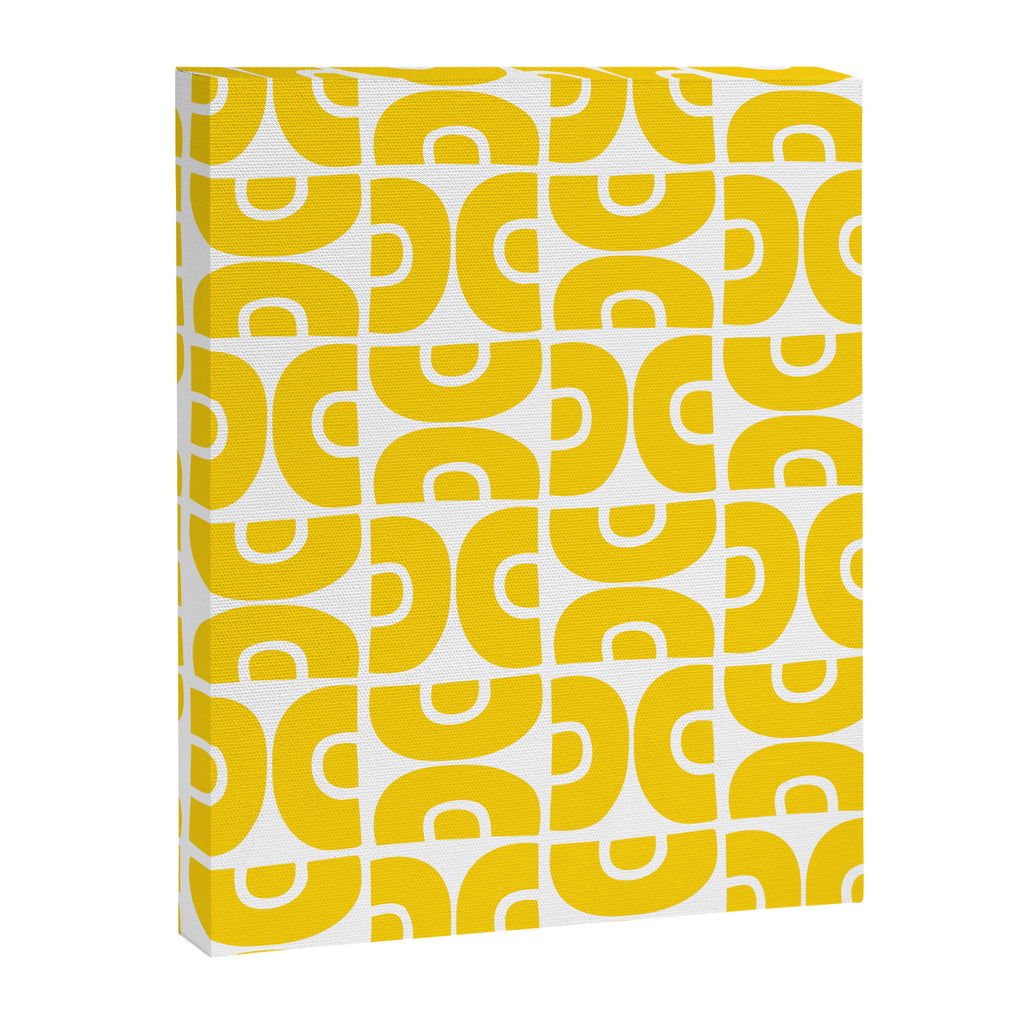Mid Century Modern Pattern Yellow Canvas Print Gallery Image 8