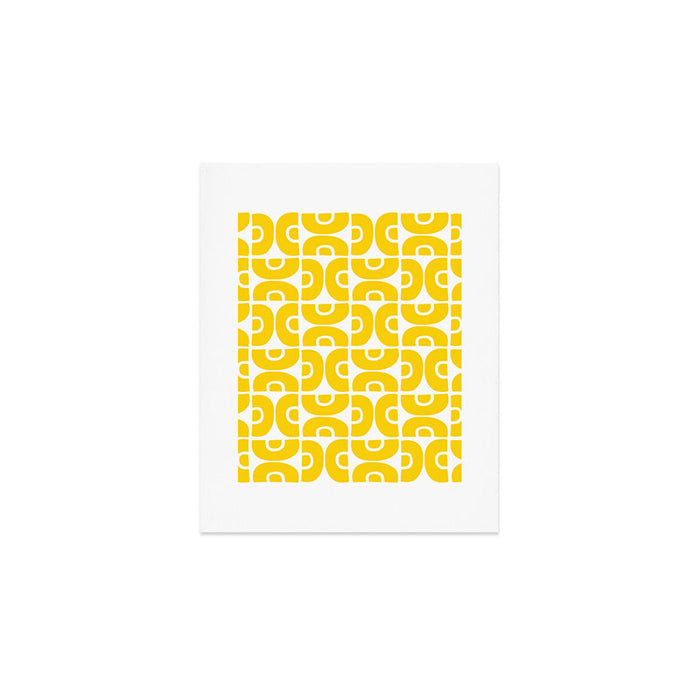 Mid Century Modern Pattern Yellow Art Print Gallery Image 1
