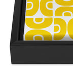 Mid Century Modern Pattern Yellow Framed Canvas Print Gallery Image 3