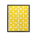 Mid Century Modern Pattern Yellow Framed Canvas Print Gallery Image 8
