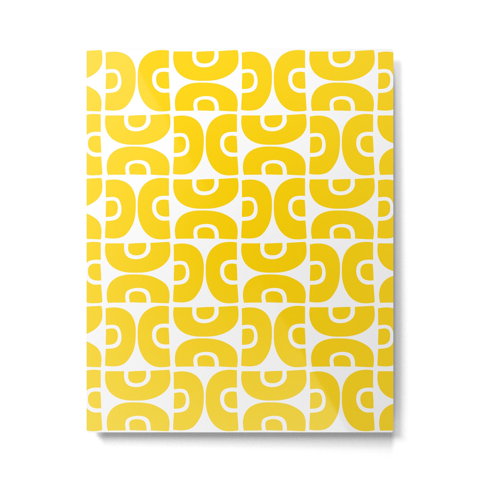 Mid Century Modern Pattern Yellow Metal Print Gallery Image 6