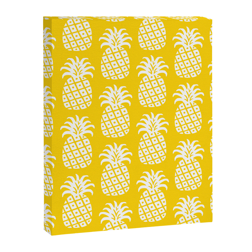 Mid Century Modern Pineapple Pattern Yellow Canvas Print Gallery Image 8