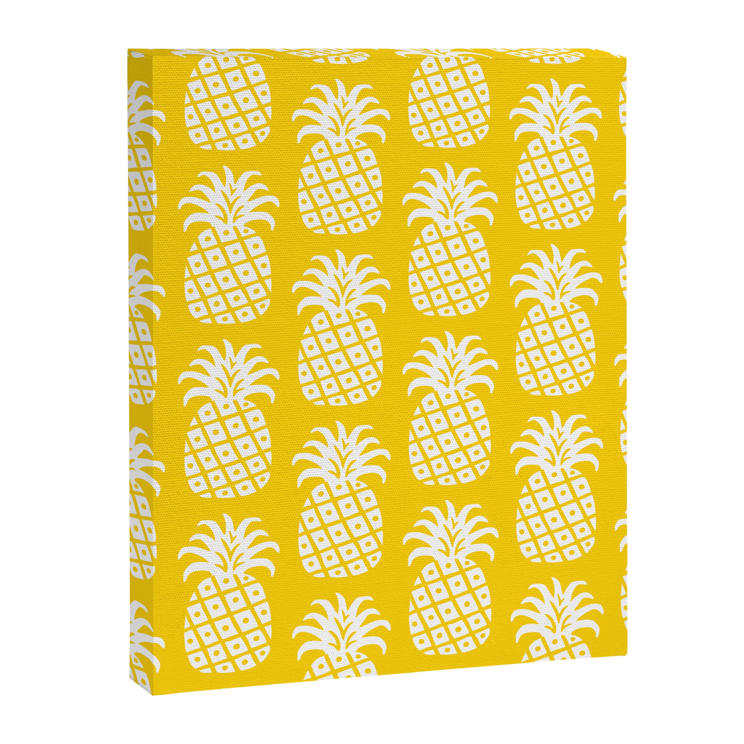 Mid Century Modern Pineapple Pattern Yellow Canvas Print Gallery Image 8