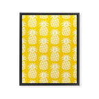 Mid Century Modern Pineapple Pattern Yellow Framed Canvas Print Gallery Image 8