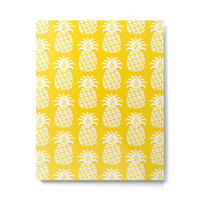 Mid Century Modern Pineapple Pattern Yellow Metal Print Gallery Image 1