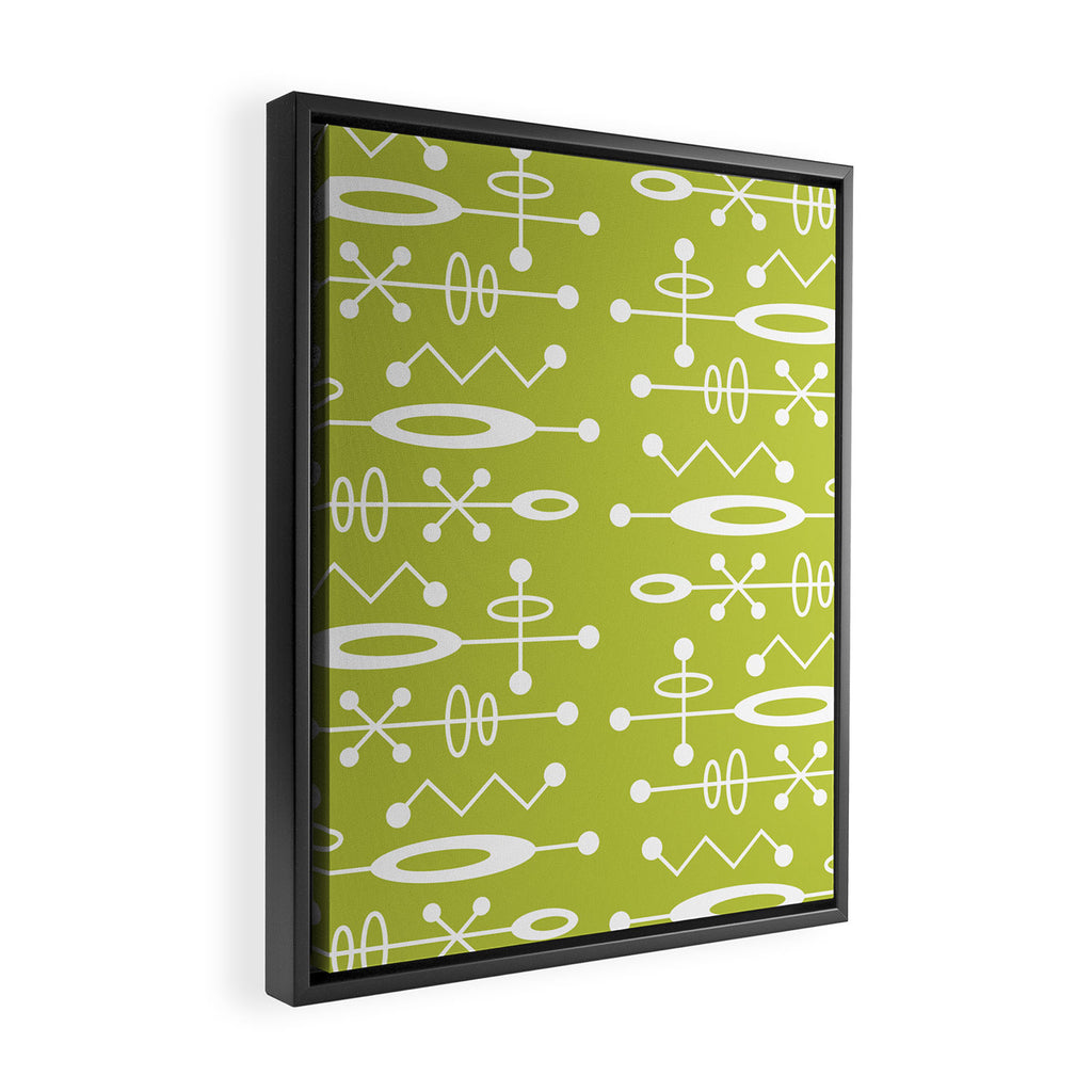 Mid Century Modern Radioactive Surfer 251 Chartreuse Framed Canvas Print Gallery Image 2