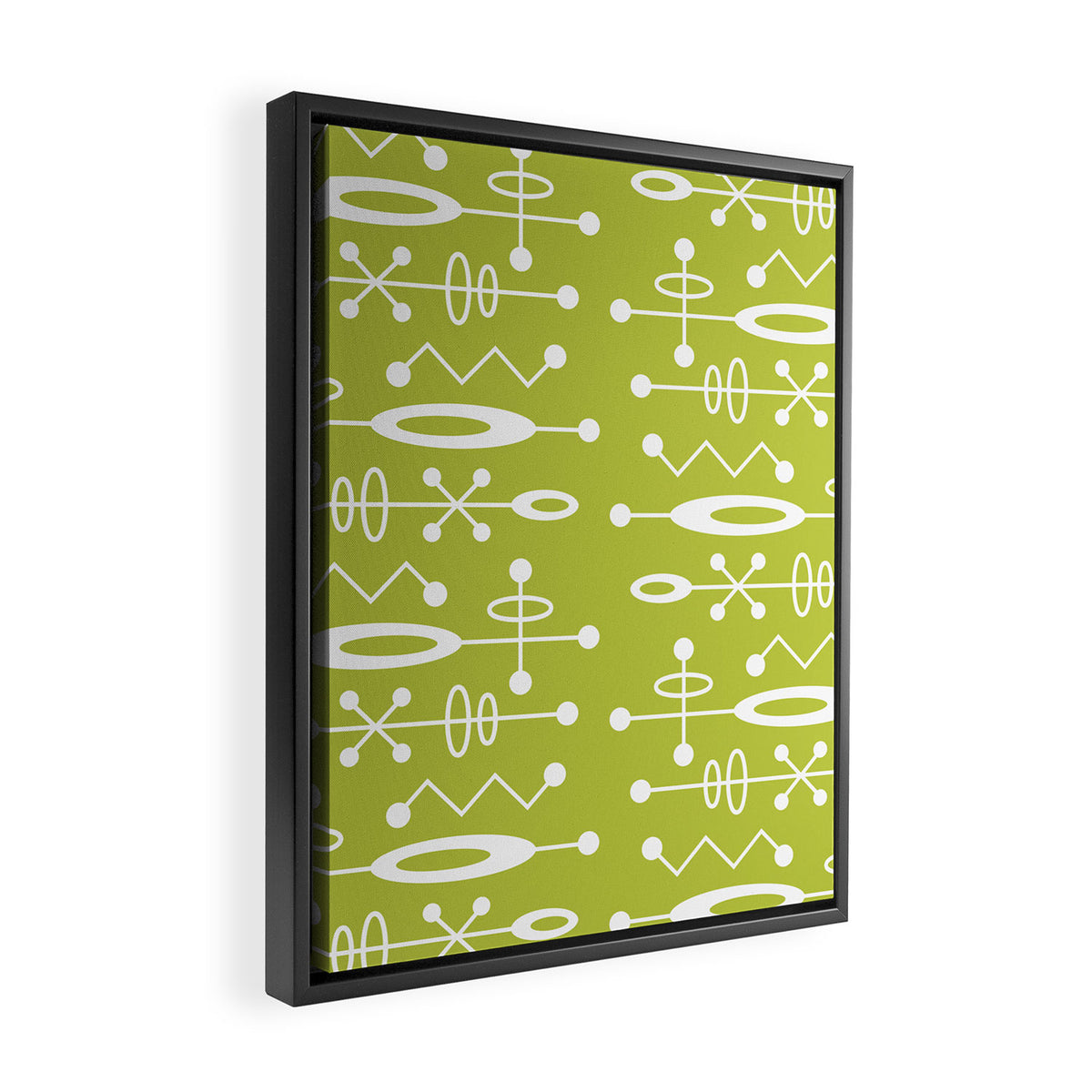 Mid Century Modern Radioactive Surfer 251 Chartreuse Framed Canvas Print Gallery Image 2