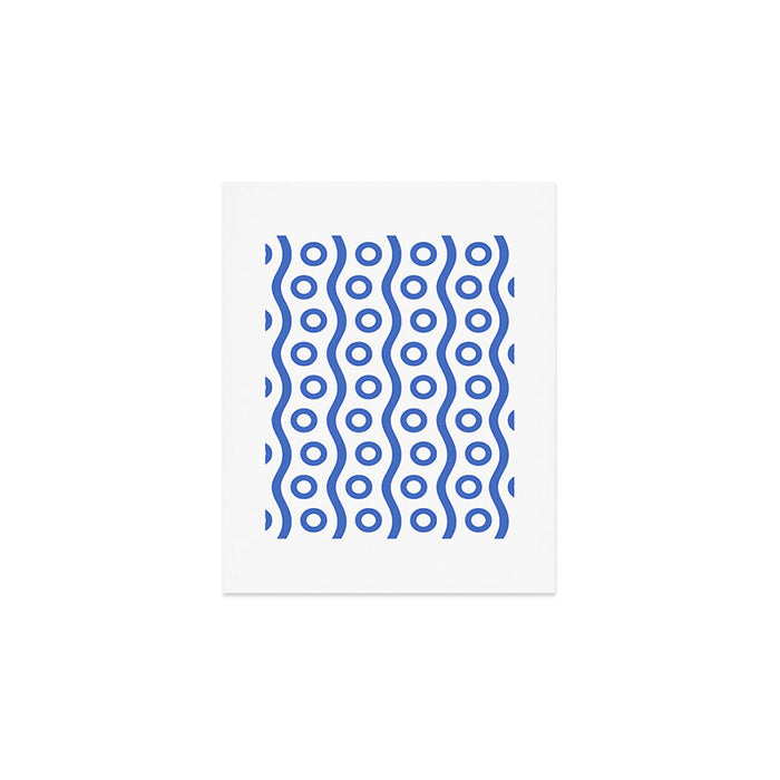 Mid Century Modern Rising Bubbles Pattern Blue 2 Art Print Gallery Image 1