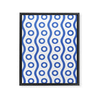Mid Century Modern Rising Bubbles Pattern Blue 2 Framed Canvas Print Gallery Image 8