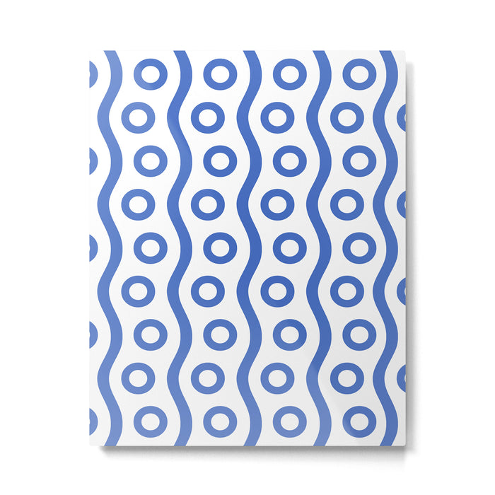 Mid Century Modern Rising Bubbles Pattern Blue 2 Metal Print Gallery Image 1