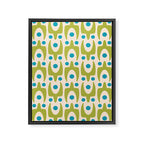 Mid Century Modern Scandinavian Abstract 152 Turquoise and Chartreuse Framed Canvas Print Gallery Image 8