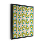 Mid Century Modern Scandinavian Abstract 152 Turquoise and Chartreuse Framed Canvas Print Gallery Image 2
