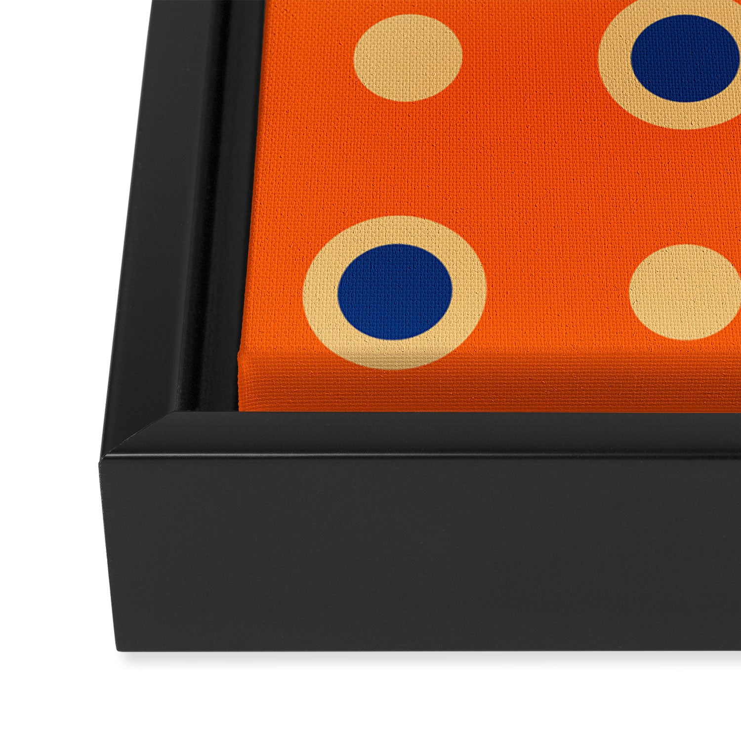 Mid Century Modern Scandinavian Art 241 Orange Blue Framed Canvas Print Gallery Image 3