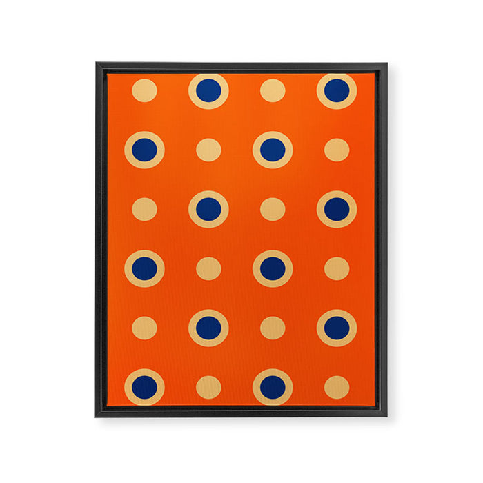 Mid Century Modern Scandinavian Art 241 Orange Blue Framed Canvas Print Gallery Image 1