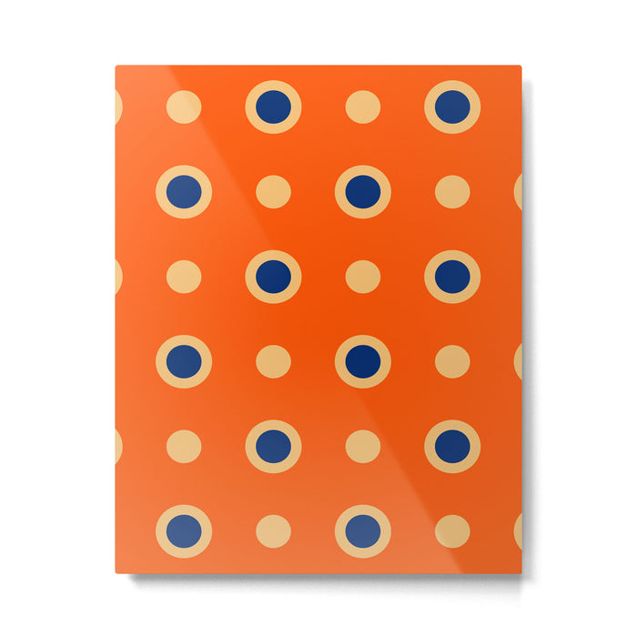 Mid Century Modern Scandinavian Art 241 Orange Blue Metal Print Gallery Image 1