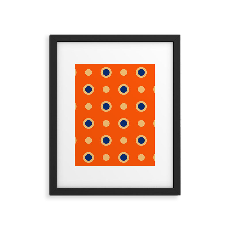 Mid Century Modern Scandinavian Art 241 Orange Blue Framed Art Print Gallery Image 6