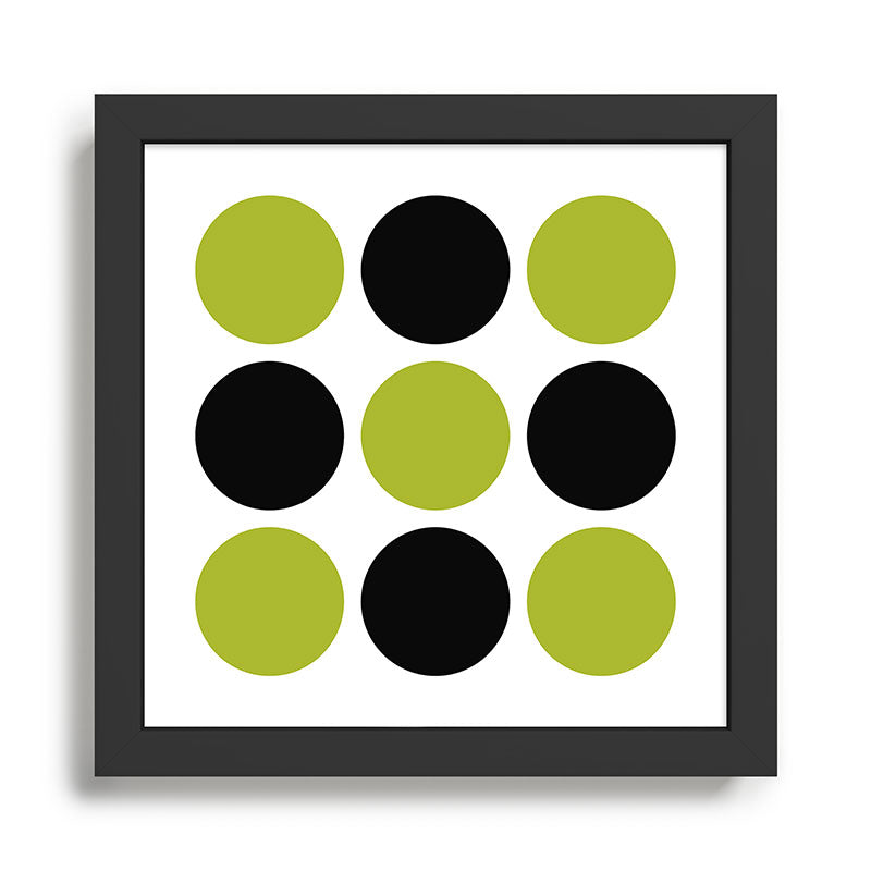 Mid Century Modern Scandinavian Decor Black and Chartreuse Framed Art Print Gallery Image 1