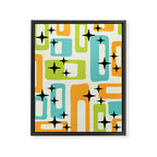 Mid Century Modern Scandinavian Pattern 245 Framed Canvas Print Gallery Image 8