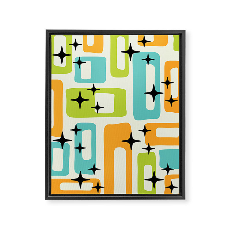 Mid Century Modern Scandinavian Pattern 245 Framed Canvas Print Gallery Image 8