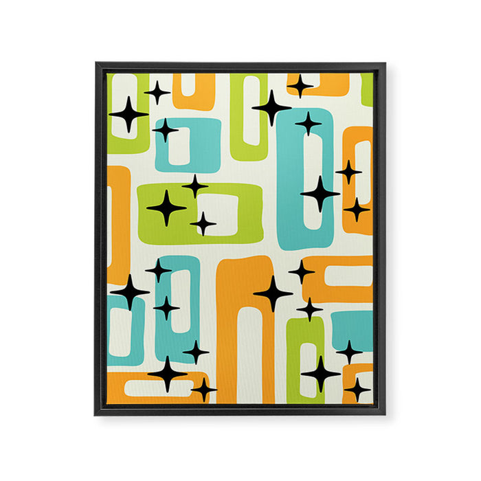 Mid Century Modern Scandinavian Pattern 245 Framed Canvas Print Gallery Image 1