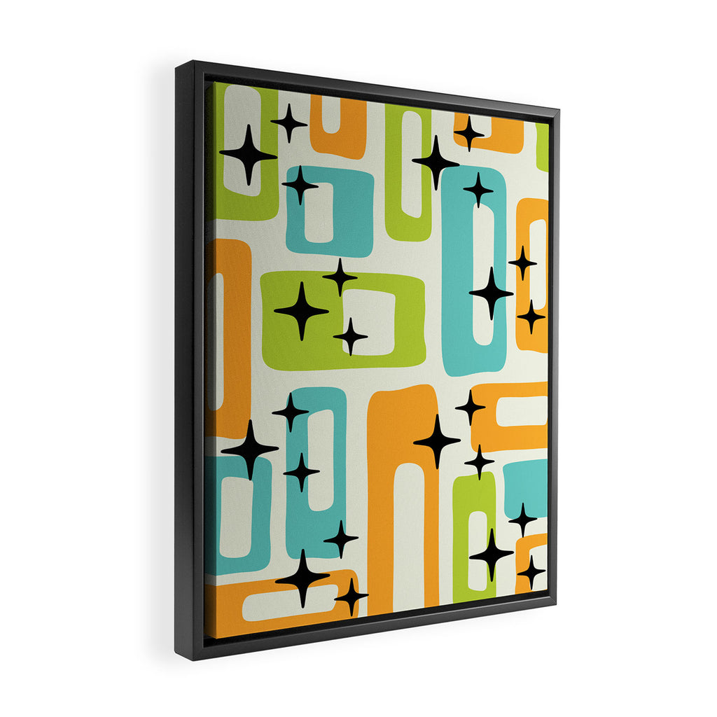 Mid Century Modern Scandinavian Pattern 245 Framed Canvas Print Gallery Image 2
