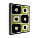 Mid Century Modern Scandinavian Pattern 592 Black and Chartreuse Framed Canvas Print Gallery Image 2