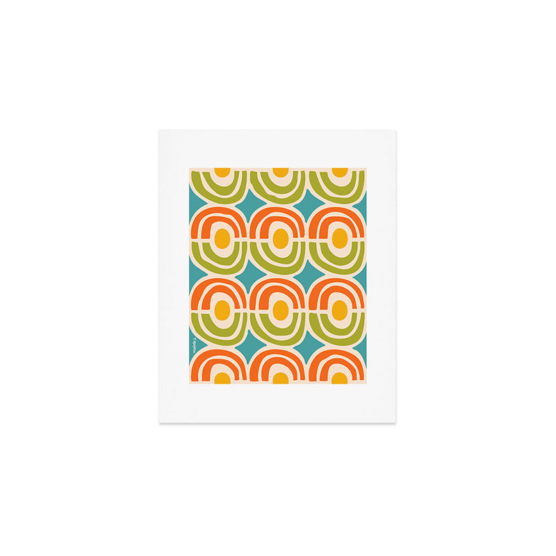 Mid Century Modern Solar Flares Pattern 2 Art Print Gallery Image 1