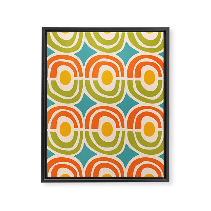 Mid Century Modern Solar Flares Pattern 2 Framed Canvas Print Gallery Image 1