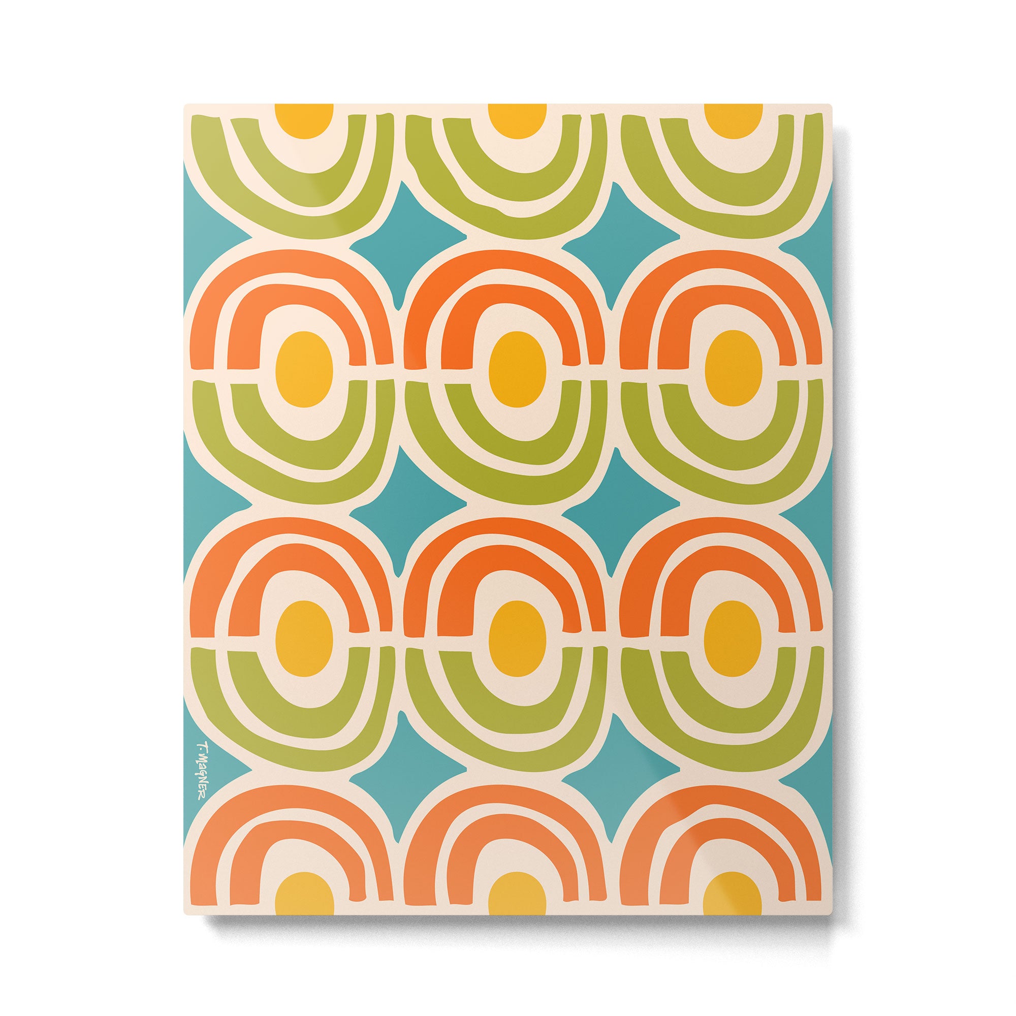 Mid Century Modern Solar Flares Pattern 2 Metal Print Gallery Image 6