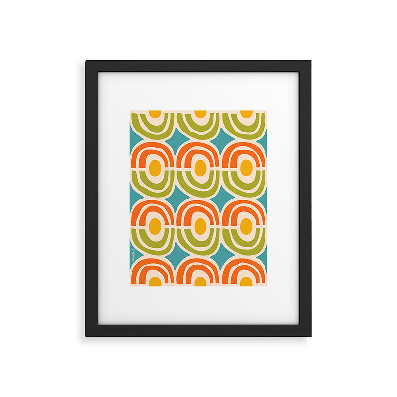 Mid Century Modern Solar Flares Pattern 2 Framed Art Print Gallery Image 6
