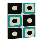 Mid Century Modern Square Dot Pattern 593 Black and Turquoise Canvas Print Gallery Image 3