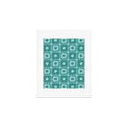 Mid Century Modern Square Dot Pattern 871 Teal and Blue Art Print Gallery Image 1