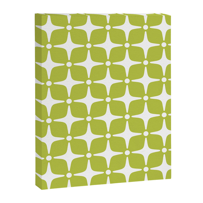Mid Century Modern Star Pattern Chartreuse Green 2 Canvas Print Gallery Image 1