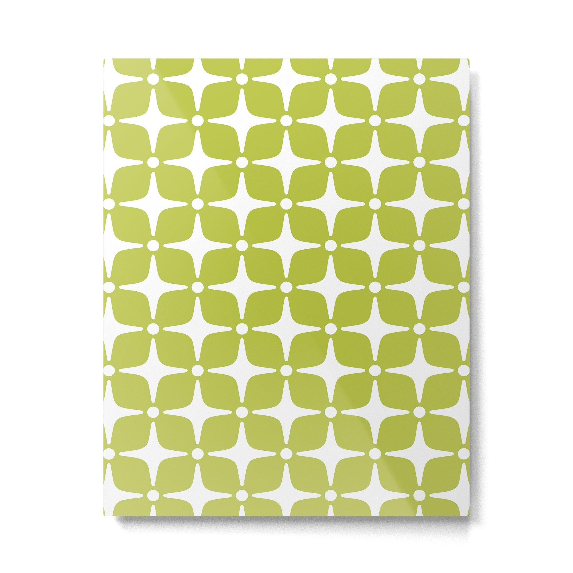 Mid Century Modern Star Pattern Chartreuse Green 2 Metal Print Gallery Image 6