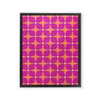 Mid Century Modern Star Pattern 143 Magenta and Orange Framed Canvas Print Gallery Image 8