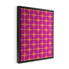 Mid Century Modern Star Pattern 143 Magenta and Orange Framed Canvas Print Gallery Image 2
