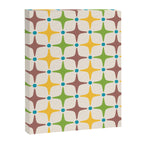Mid Century Modern Star Pattern 214 Brown Yellow Turquoise Chartreuse Canvas Print Gallery Image 8