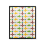 Mid Century Modern Star Pattern 214 Brown Yellow Turquoise Chartreuse Framed Canvas Print Gallery Image 8