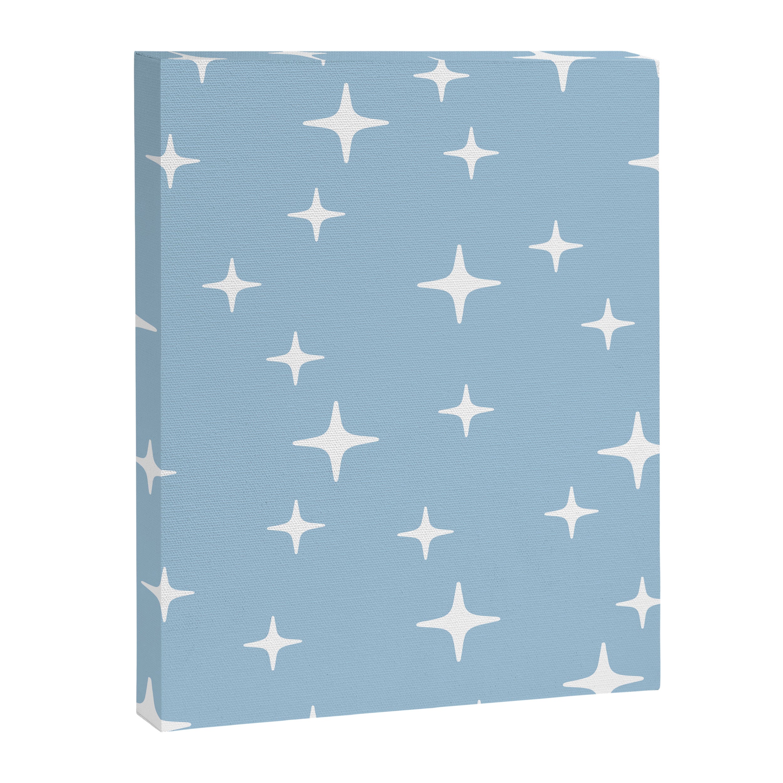 Mid Century Modern Star Pattern 443 Pale Blue Canvas Print Gallery Image 8