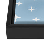 Mid Century Modern Star Pattern 443 Pale Blue Framed Canvas Print Gallery Image 3