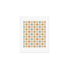 Mid Century Modern Star Pattern 817 Orange Brown Blue and Olive Green Art Print Gallery Image 1