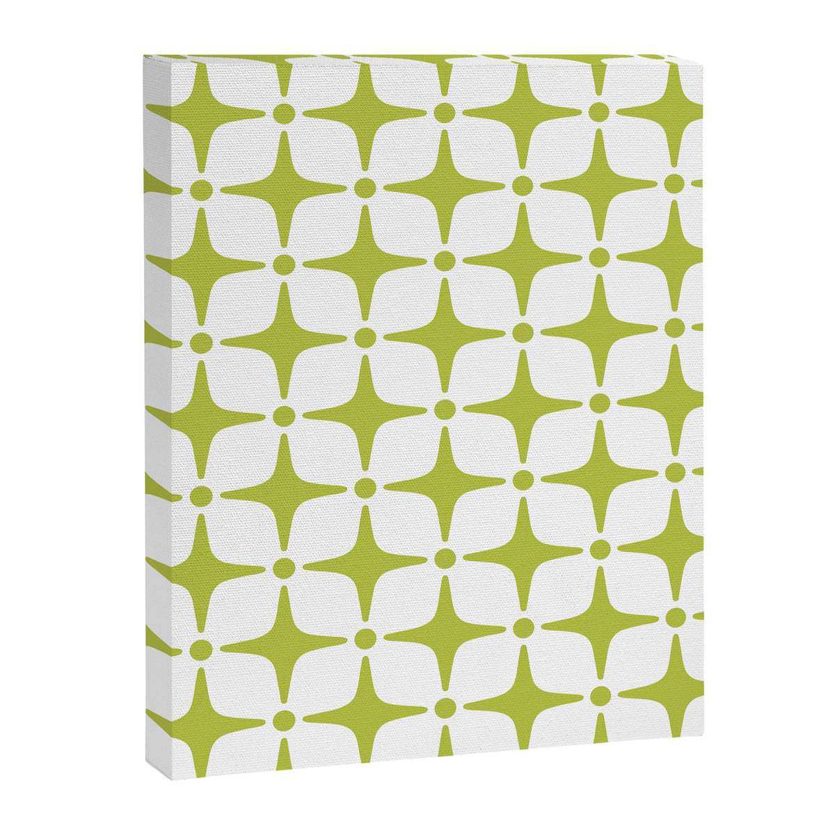 Mid Century Modern Star Pattern Chartreuse Green Canvas Print Gallery Image 8