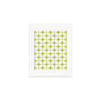 Mid Century Modern Star Pattern Chartreuse Green Art Print Gallery Image 1
