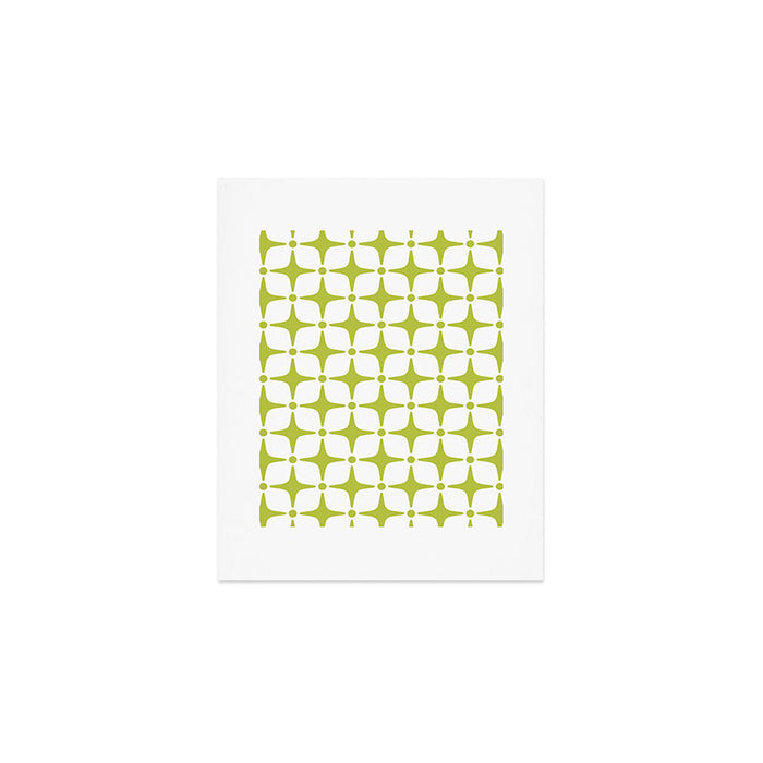 Mid Century Modern Star Pattern Chartreuse Green Art Print Gallery Image 1