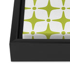 Mid Century Modern Star Pattern Chartreuse Green Framed Canvas Print Gallery Image 3
