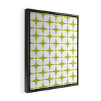 Mid Century Modern Star Pattern Chartreuse Green Framed Canvas Print Gallery Image 2
