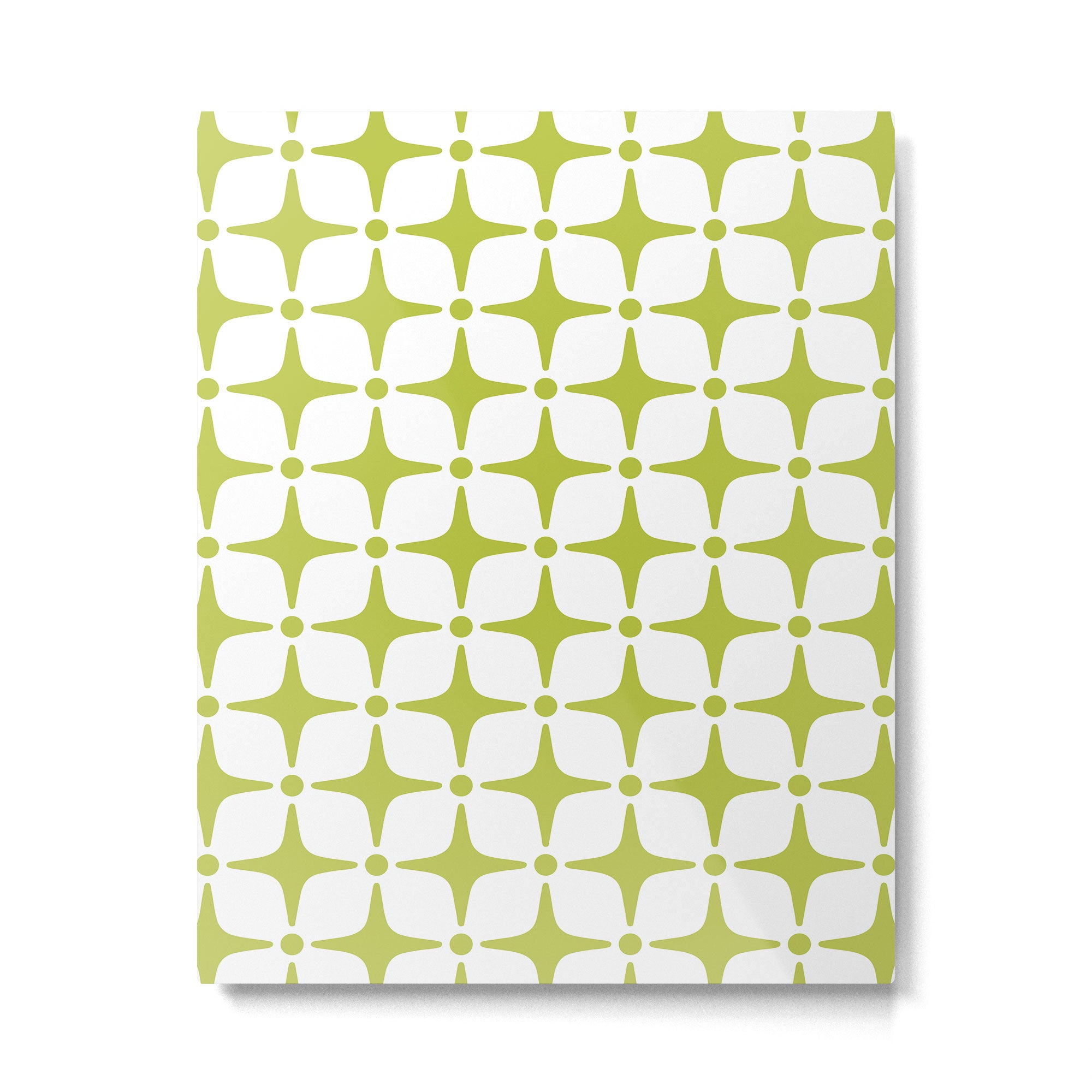 Mid Century Modern Star Pattern Chartreuse Green Metal Print Gallery Image 6